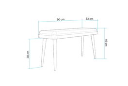 Hanah Home Banco Mini 1053 - Roble, Antracita, Lino - 90x46x33cm